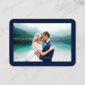 Calligrafie Hartfoto Bindje Blauwe RSVP QR Informatiekaartje (Achterkant)