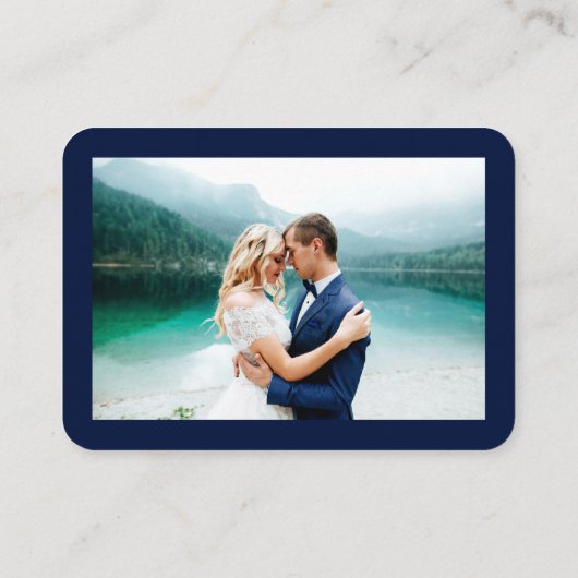 Calligrafie Hartfoto Bindje Blauwe RSVP QR Informatiekaartje (Achterkant)