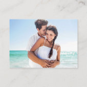 Calligrafie Hartfoto Blauwgroen QR RSVP Informatiekaartje (Achterkant)