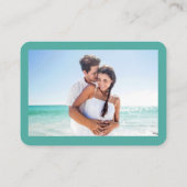 Calligrafie Hartfoto Blauwgroen RSVP QR Informatiekaartje (Achterkant)