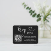 Calligrafie Hartfoto Buwsport Black RSVP QR Informatiekaartje (Staand voorkant)