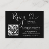 Calligrafie Hartfoto QR RSVP Weddenschap Informatiekaartje (Voorkant)