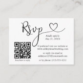 Calligrafie Hartfoto QR Weddenschap RSVP Informatiekaartje (Voorkant)