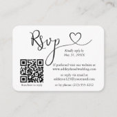 Calligrafie Hartfoto RSVP QR White Informatiekaartje (Voorkant)