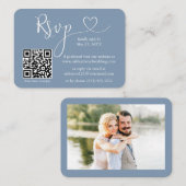 Calligrafie Hartfoto's Weddenschap Stusty Blue RSV Informatiekaartje (Voorkant / Achterkant)