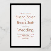 Calligrafie Hartlijnen Moderne bruiloft geperst Folie Uitnodiging (Voorkant)