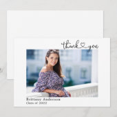 Calligrafie - hartscript Afstuderen foto Bedankkaart (Voorkant / Achterkant)