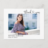 Calligrafie hartscript Afstuderen Foto bedankt Briefkaart (Voorkant)