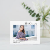 Calligrafie hartscript Afstuderen Foto bedankt Briefkaart (Staand voorkant)