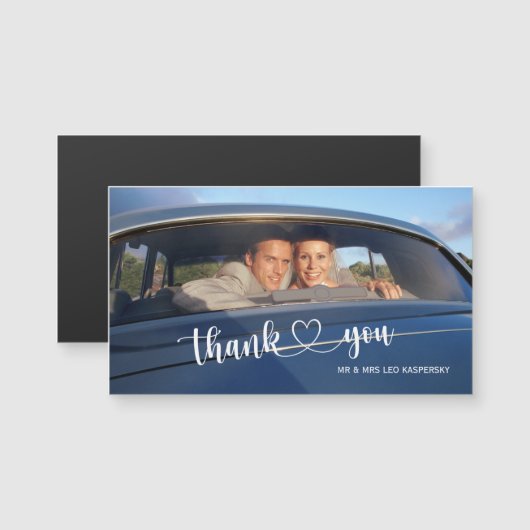 Calligrafie Hartscript bruiloft Foto bedankt (Voorkant / Achterkant)