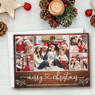 Calligrafie Hartslag 5 Kerstmis met fotohout Feestdagenkaart