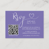 Calligrafie Hartwedstrijding QR RSVP Periwinkle Informatiekaartje (Voorkant)