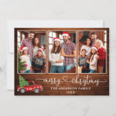 Calligrafie Hartwood 3 Fotokerstrood Feestdagenkaart (Voorkant)