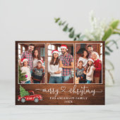 Calligrafie Hartwood 3 Fotokerstrood Feestdagenkaart (Staand voorkant)