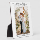 Calligrafie Heart Mr. en Mrs Wedding Photo Fotoplaat (Zijkant)