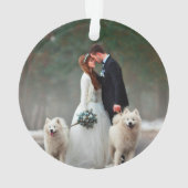 Calligrafie Heart Mr. en Mrs Wedding Photo Ornament (achterkant)