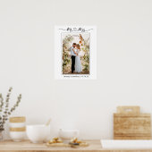 Calligrafie Heart Mr. en Mrs Wedding Photo Poster (Keuken)