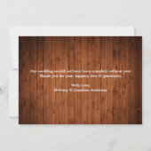 Calligrafie Heart Mr Mrs Wedding 3 Foto Wood Bedankkaart (Achterkant)