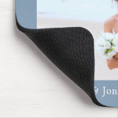 Calligrafie Heart Mr Mrs Wedding Dusty Blue Muismat (Hoek)