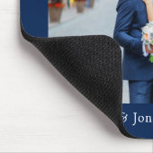 Calligrafie Heart Mr Mrs Wedding Navy Blue Muismat (Hoek)