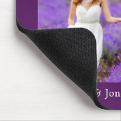 Calligrafie Heart Mr Mrs Wedding Paars Muismat (Hoek)