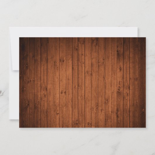 Calligrafie Heart Rustic Wood Weddenfoto Bedankkaart (Achterkant)