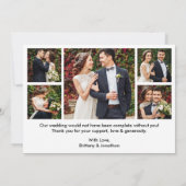 Calligrafie Heart Weddenschap Bride Groom 6 Foto Bedankkaart (Achterkant)