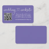 Calligrafie Heart Weddenschap Website QR Periwinkl Informatiekaartje (Voorkant / Achterkant)