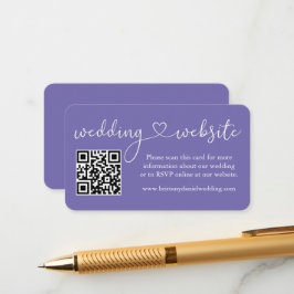 Calligrafie Heart Weddenschap Website QR Periwinkl Informatiekaartje