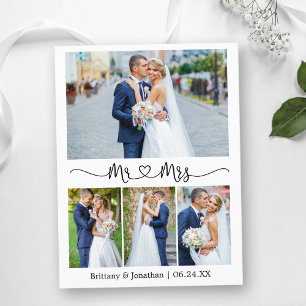 Calligrafie Heart Wedding 4 Foto Dank je Briefkaart