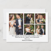 Calligrafie Heart Wedding Bride Groom 6 Foto's Bedankkaart (Achterkant)