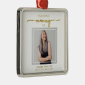 Calligrafie Herdenking van herdenking op foto's Metalen Ornament (Rechts)