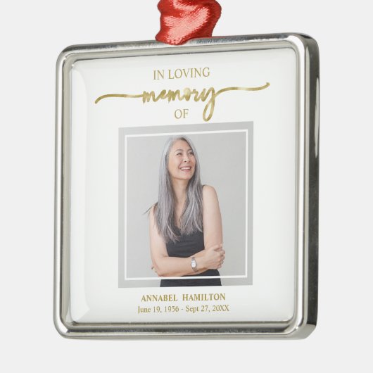 Calligrafie Herdenking van herdenking op foto's Metalen Ornament (Links)