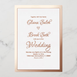 Calligrafie Het Manuscript Moderne Weddenschap van Folie Uitnodiging