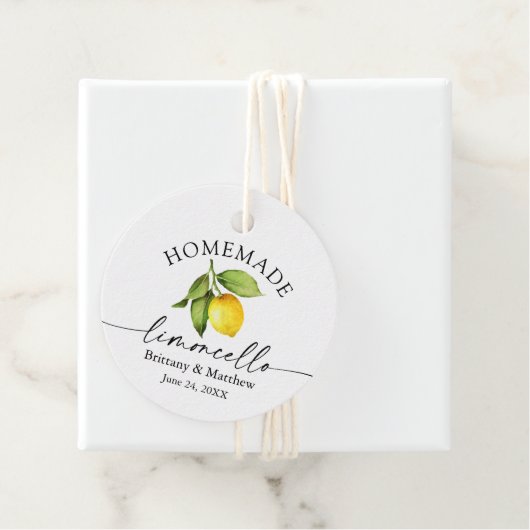 Calligrafie Homemade Limoncello Waterverf Lemon Bedankjes Labels (In situ)