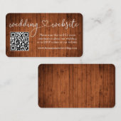 Calligrafie Hout Weddenschap Website QR Informatiekaartje (Voorkant / Achterkant)