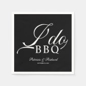 Calligrafie I Do BBQ Engagement Party Black Servet (Voorkant)