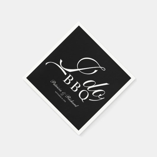 Calligrafie I Do BBQ Engagement Party Black Servet (Hoek)
