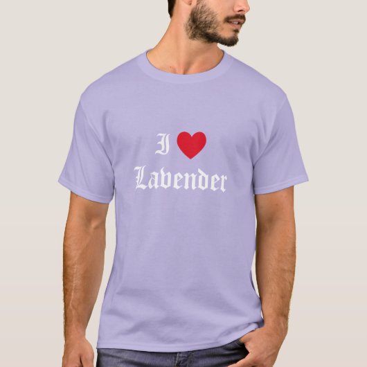 Calligrafie I Love Lavender T-shirt (Voorkant)