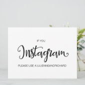 Calligrafie | "If You Instagram"-trouwbord Kaart (Staand voorkant)