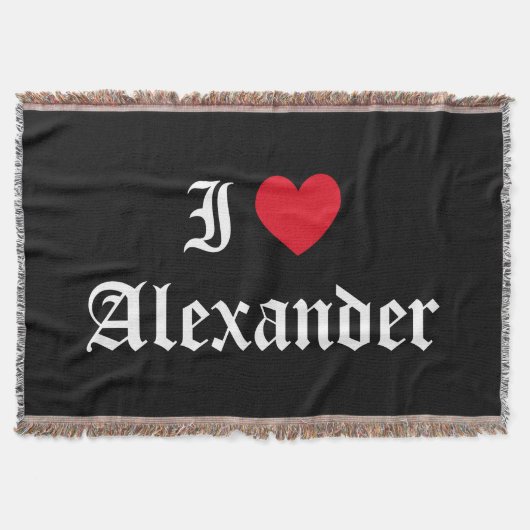 Calligrafie Ik hou van Alexander Deken (Voorkant)