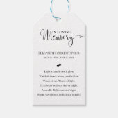 Calligrafie in het liefhebben van Memory Memorial Cadeaulabel (Voorkant)