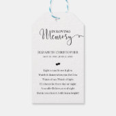 Calligrafie in het liefhebben van Memory Memorial  Cadeaulabel (Achterkant)