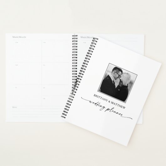 Calligrafie Ink Black White Photo Wedding Planner (Display)