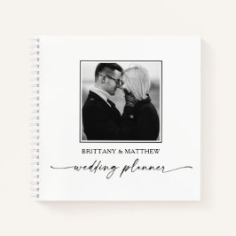 Calligrafie Ink Black White Photo Wedding Planner Notitieboek
