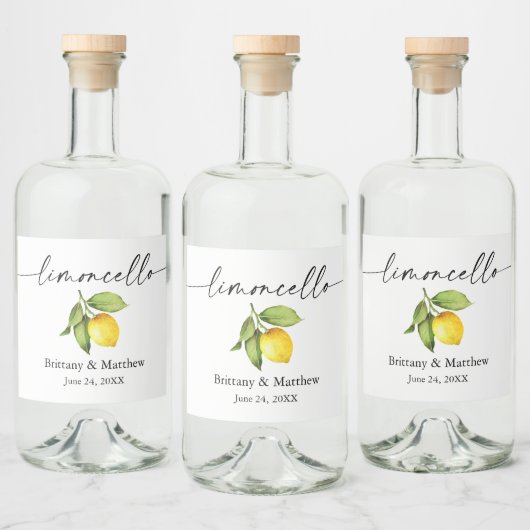Calligrafie Ink Limoncello Waterverf Lemon Likeurfles Etiket (Flessen)