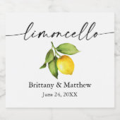 Calligrafie Ink Limoncello Waterverf Lemon Likeurfles Etiket (Enkel label)