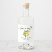 Calligrafie Ink Limoncello Waterverf Lemon Likeurfles Etiket (Voorkant)
