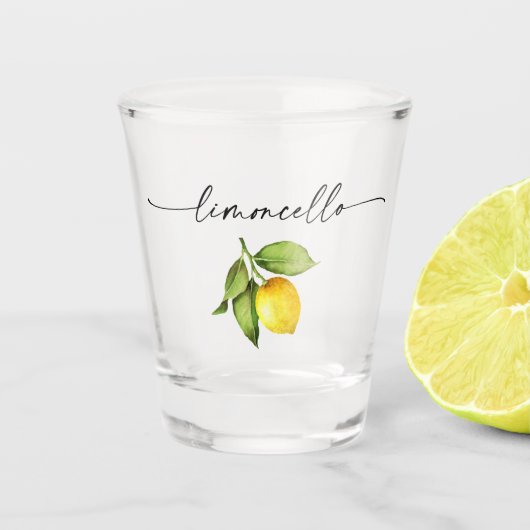 Calligrafie Ink Limoncello Waterverf Lemon Shot Glas (Voorkant)