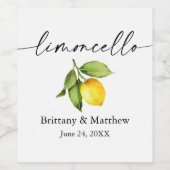 Calligrafie Ink Limoncello Waterverf Lemon Wijn Etiket (Enkel label)